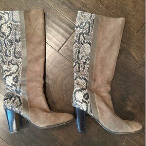 Rosegold Women's Elegant Snake Skin Leather Boots Sz EU 37.5